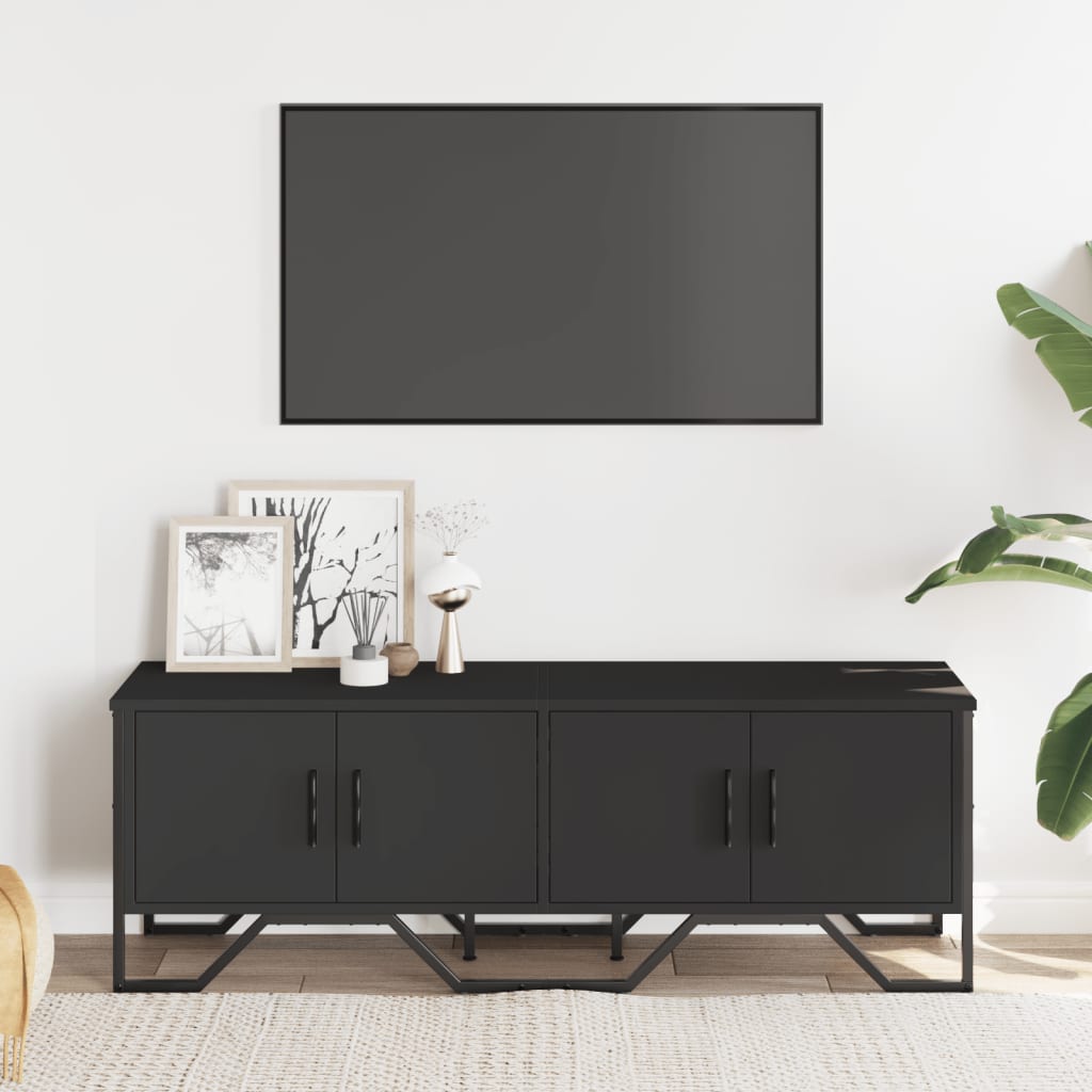 Tv-meubel 122x34x41 cm bewerkt hout zwart