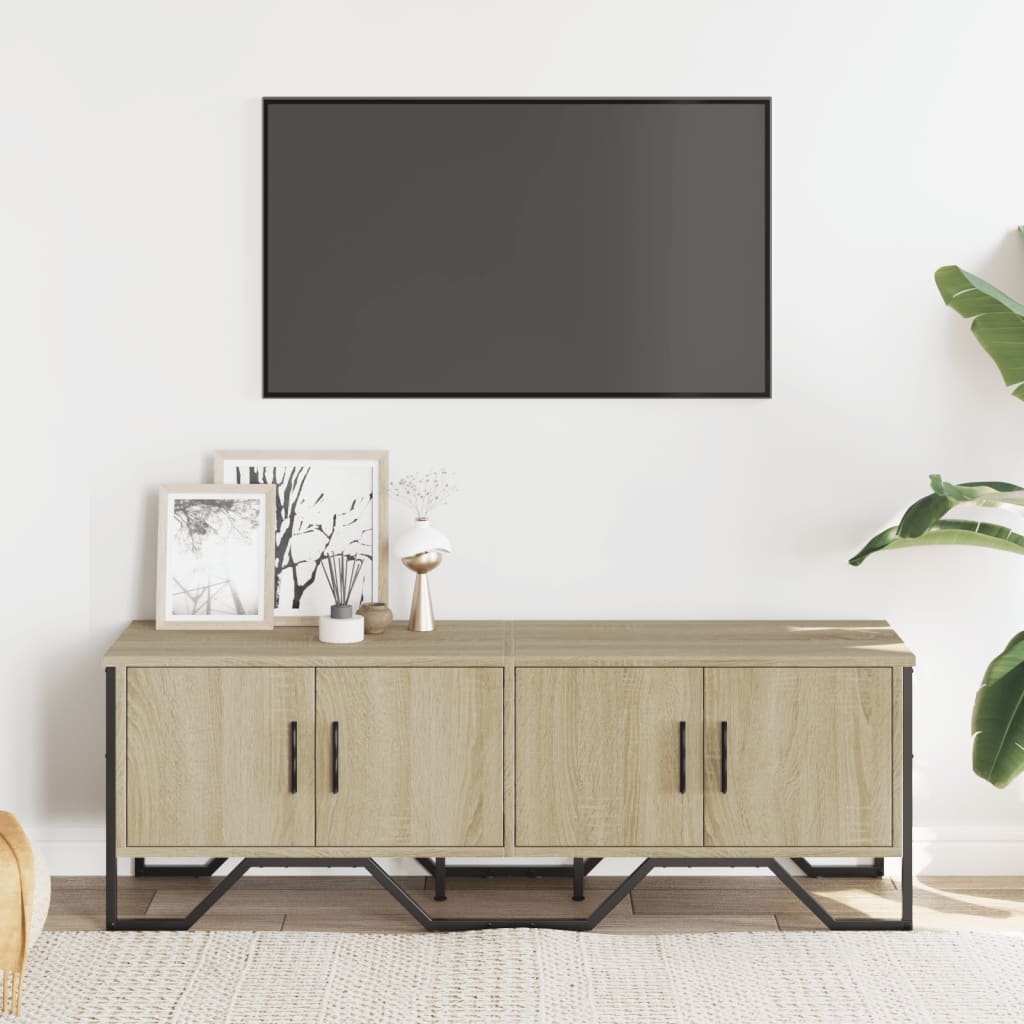 Tv-meubel 122x34x41 cm bewerkt hout sonoma eikenkleurig