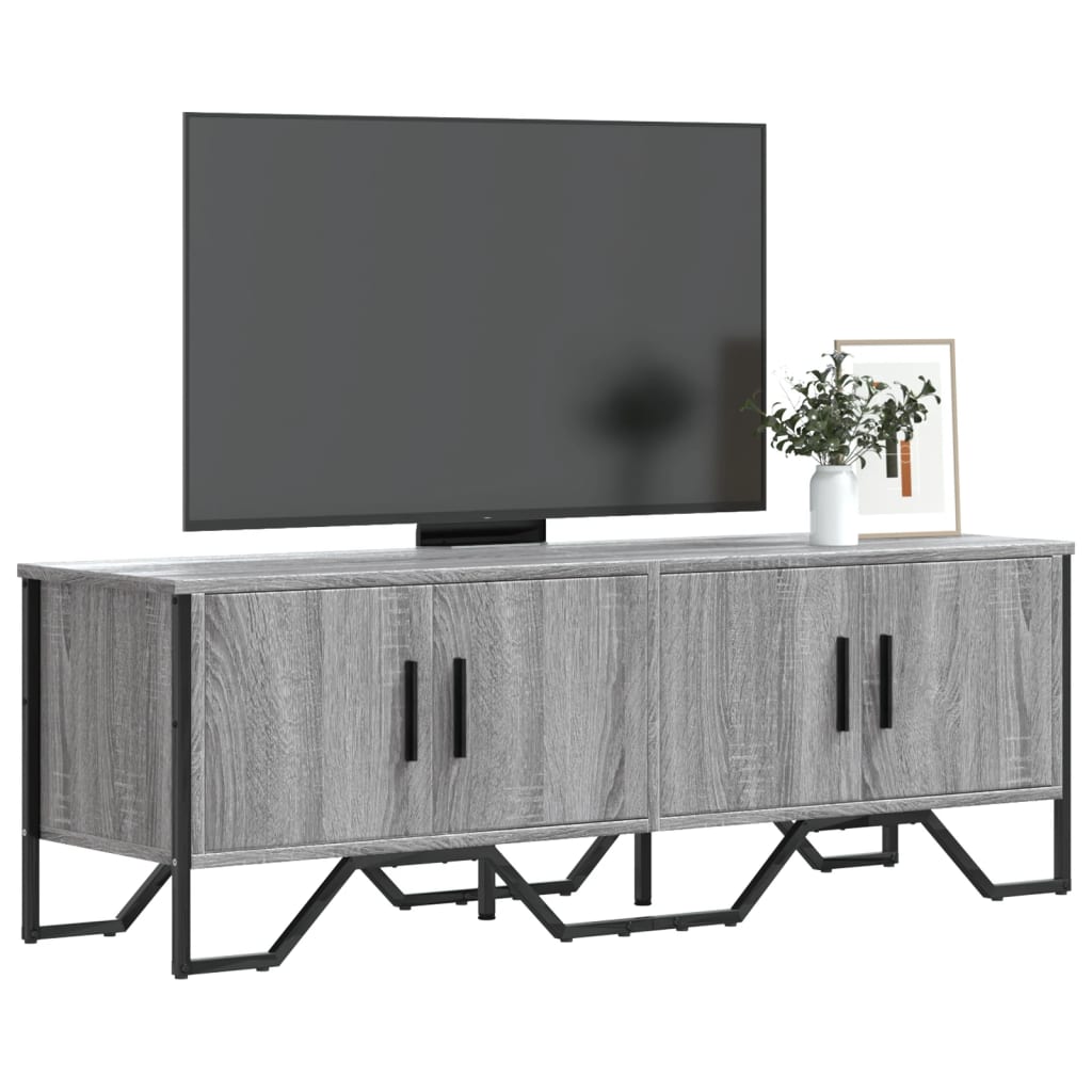 Tv-meubel 122x34x41 cm bewerkt hout grijs sonoma eikenkleurig