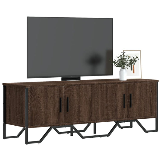 Tv-meubel 122x34x41 cm bewerkt hout bruin eikenkleurig