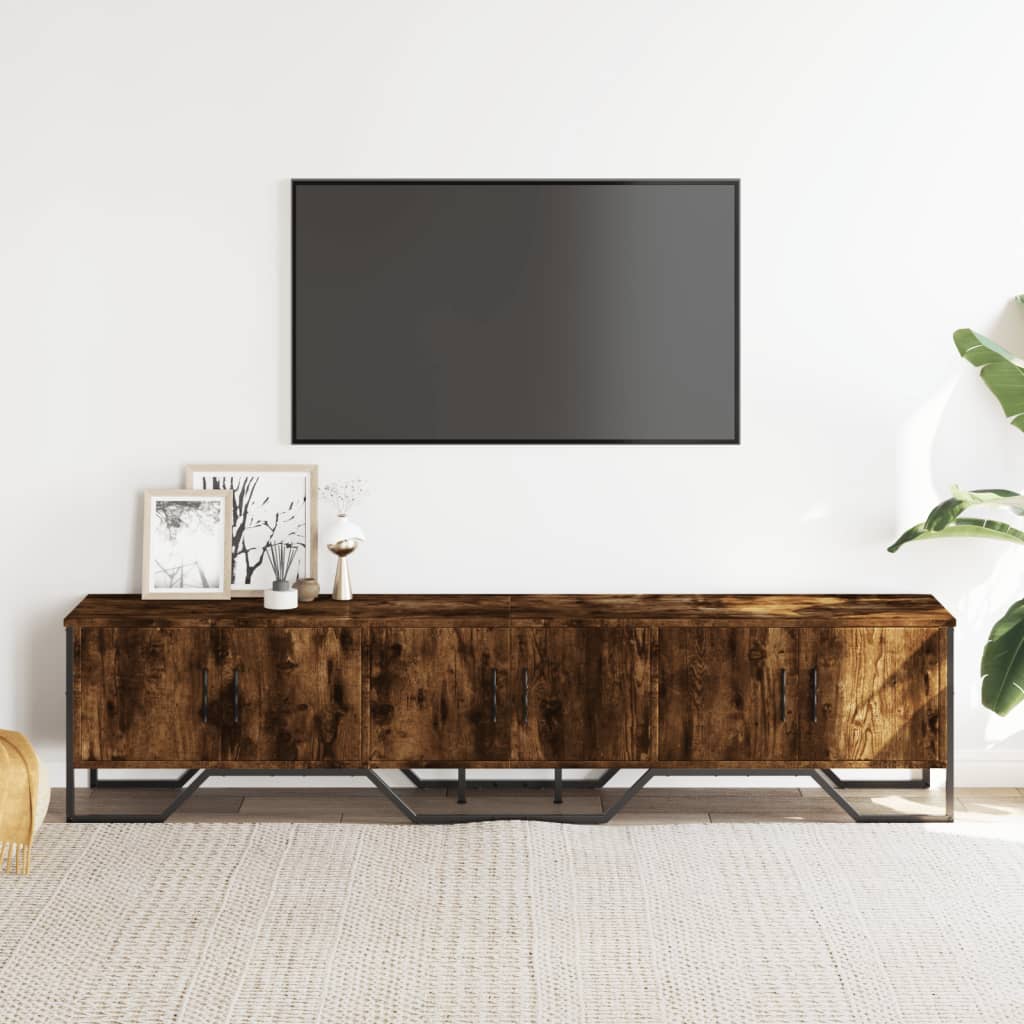 Tv-meubel 180x34x41 cm bewerkt hout gerookt eikenkleurig