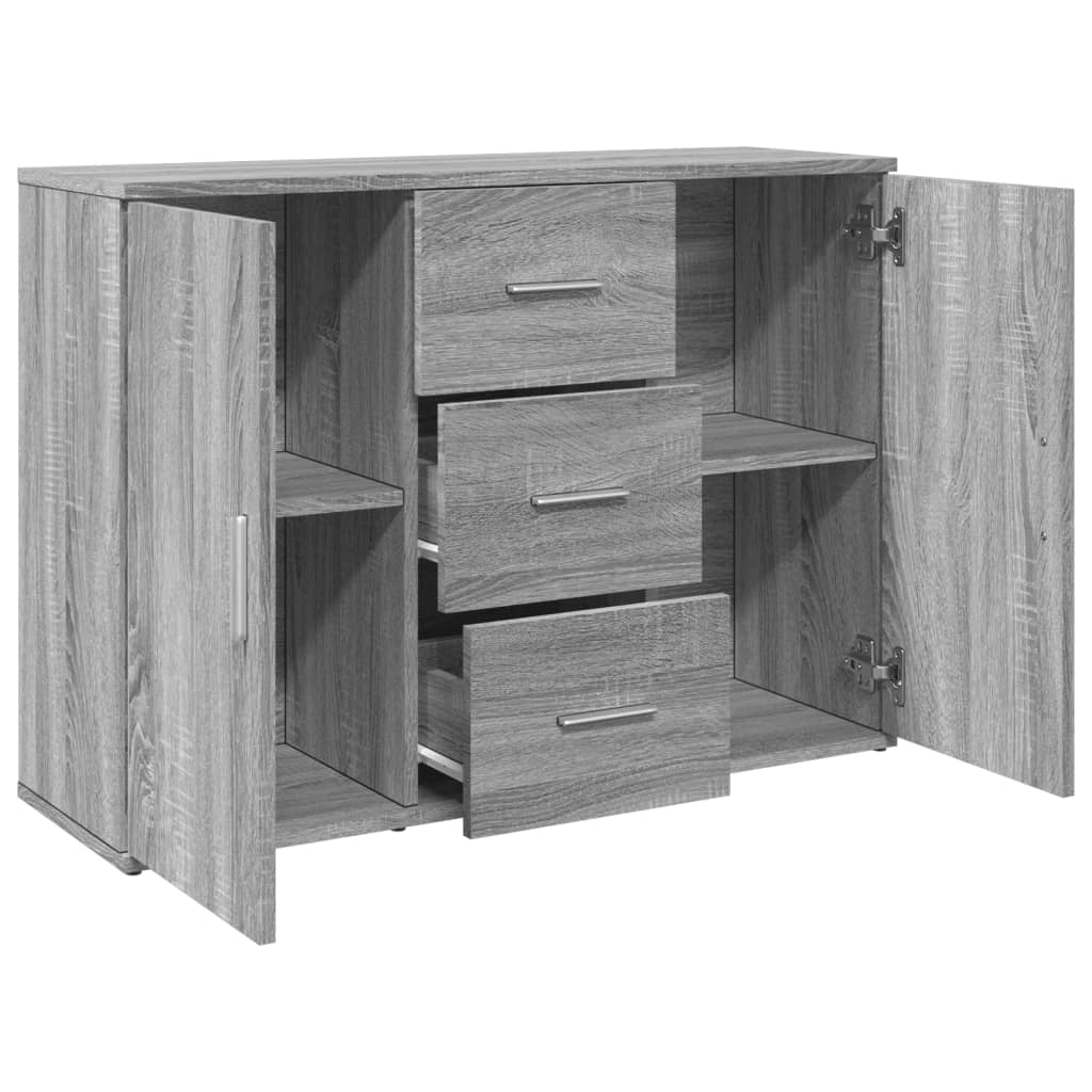 Dressoir 90,5x29,5x65 cm bewerkt hout grijs sonoma eikenkleur