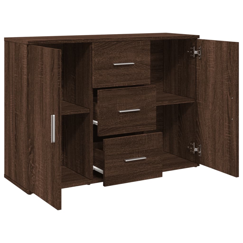 Dressoir 90,5x29,5x65 cm bewerkt hout bruin eikenkleurig