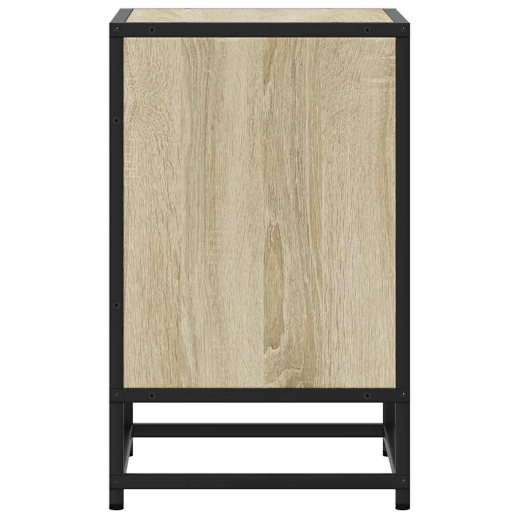 Nachtkastjes 2st 40x31x50cm bewerkt hout en metaal sonoma eiken