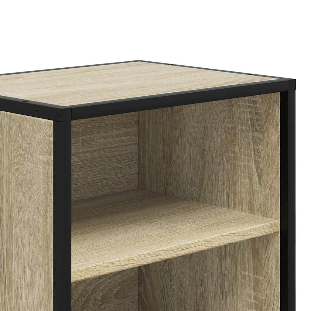 Nachtkastjes 2st 40x31x50cm bewerkt hout en metaal sonoma eiken