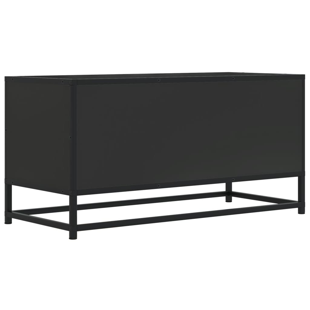 Tv-meubel 80x34,5x40 cm bewerkt hout en metaal zwart