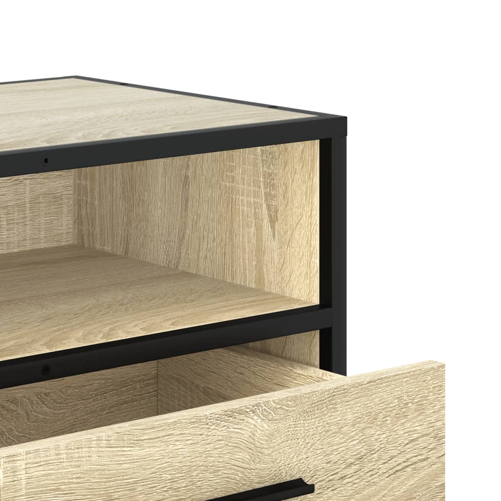 Tv-meubel 80x34,5x40 cm bewerkt hout metaal sonoma eikenkleurig