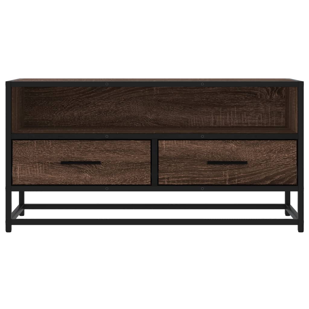 Tv-meubel 80x34,5x40 cm bewerkt hout metaal bruin eikenkleur