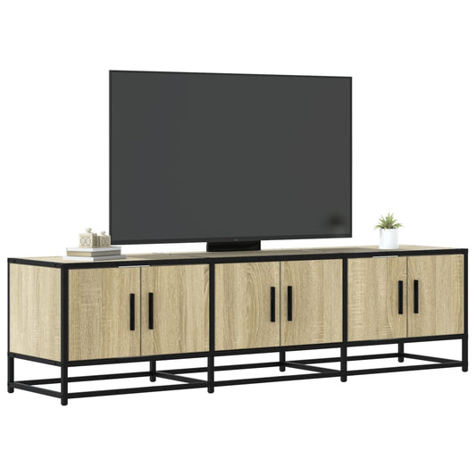 Tv-meubel 150x35x41 cm bewerkt hout metaal sonoma eikenkleurig