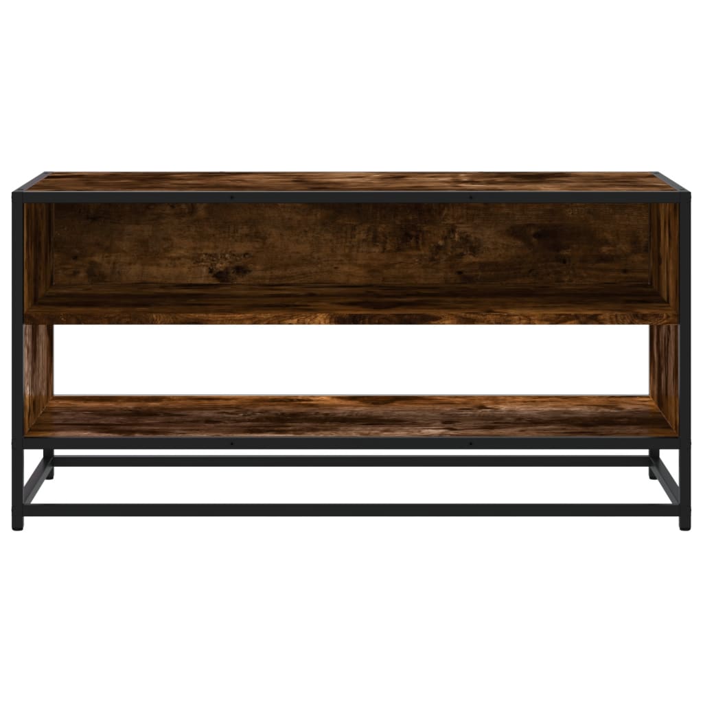 Tv-meubel 91x40x46 cm bewerkt hout metaal gerookt eikenkleurig