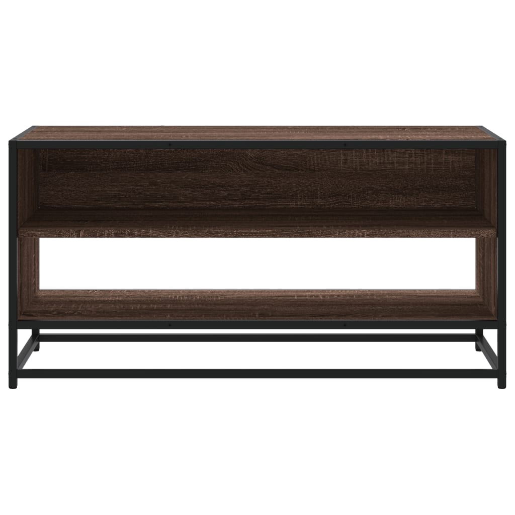 Tv-meubel 91x40x46 cm bewerkt hout metaal bruin eikenkleur