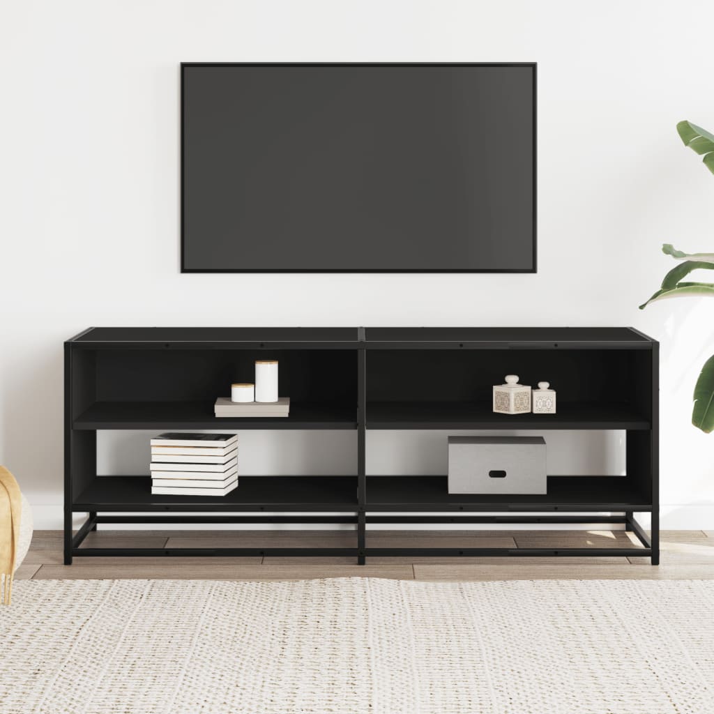 Tv-meubel 120,5x40x46 cm bewerkt hout en metaal zwart