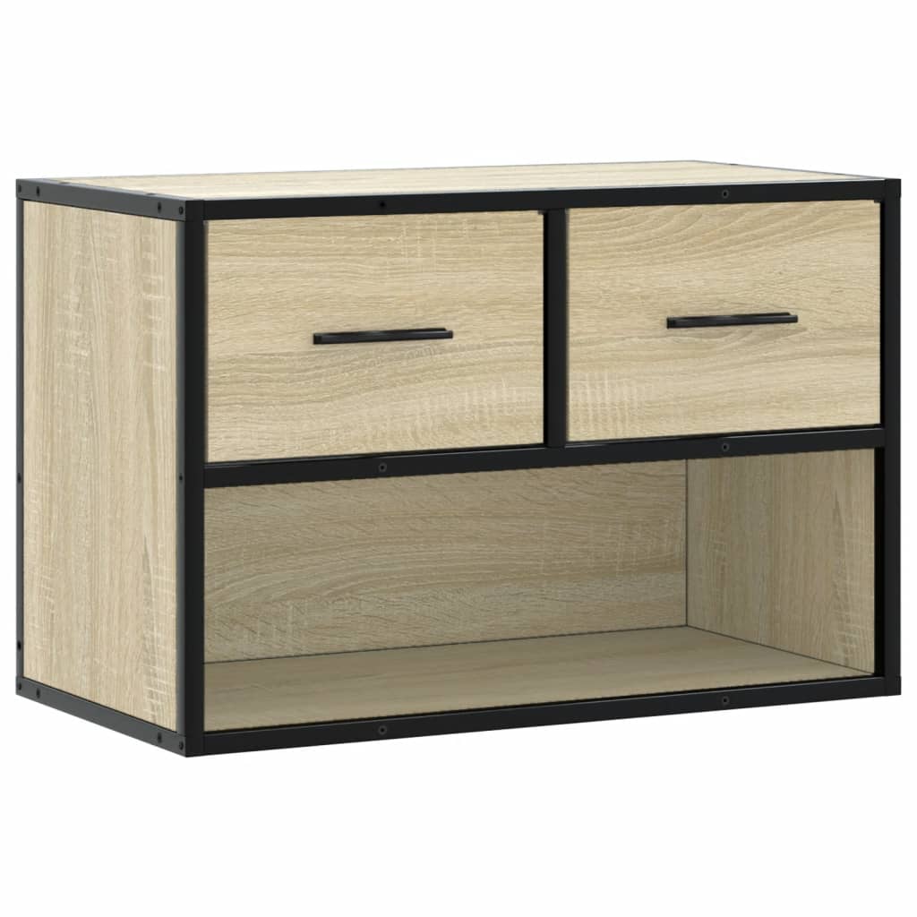 Tv-meubel 60x31x39,5 cm bewerkt hout metaal sonoma eikenkleurig