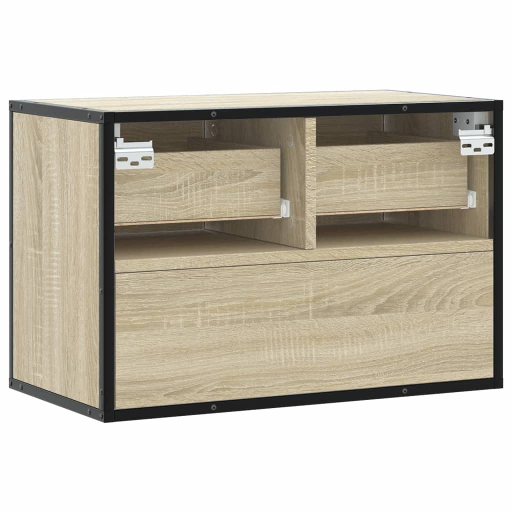 Tv-meubel 60x31x39,5 cm bewerkt hout metaal sonoma eikenkleurig