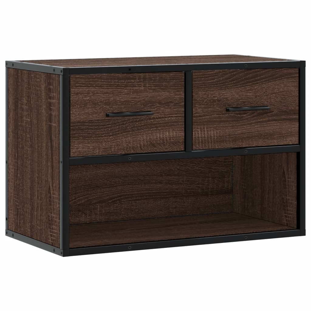 Tv-meubel 60x31x39,5 cm bewerkt hout metaal bruin eikenkleurig