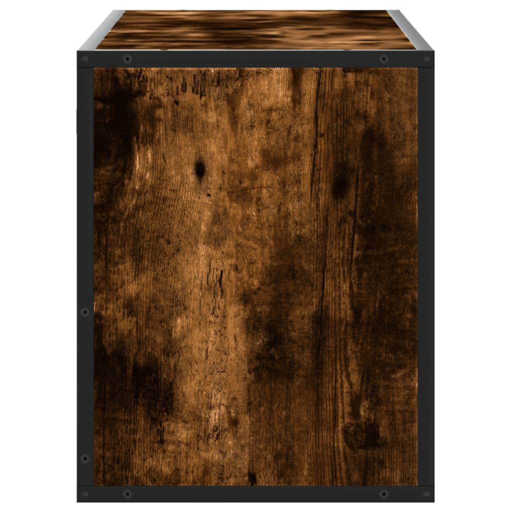 Tv-meubel 100x31x39,5 cm bewerkt hout metaal gerookt eikenkleur