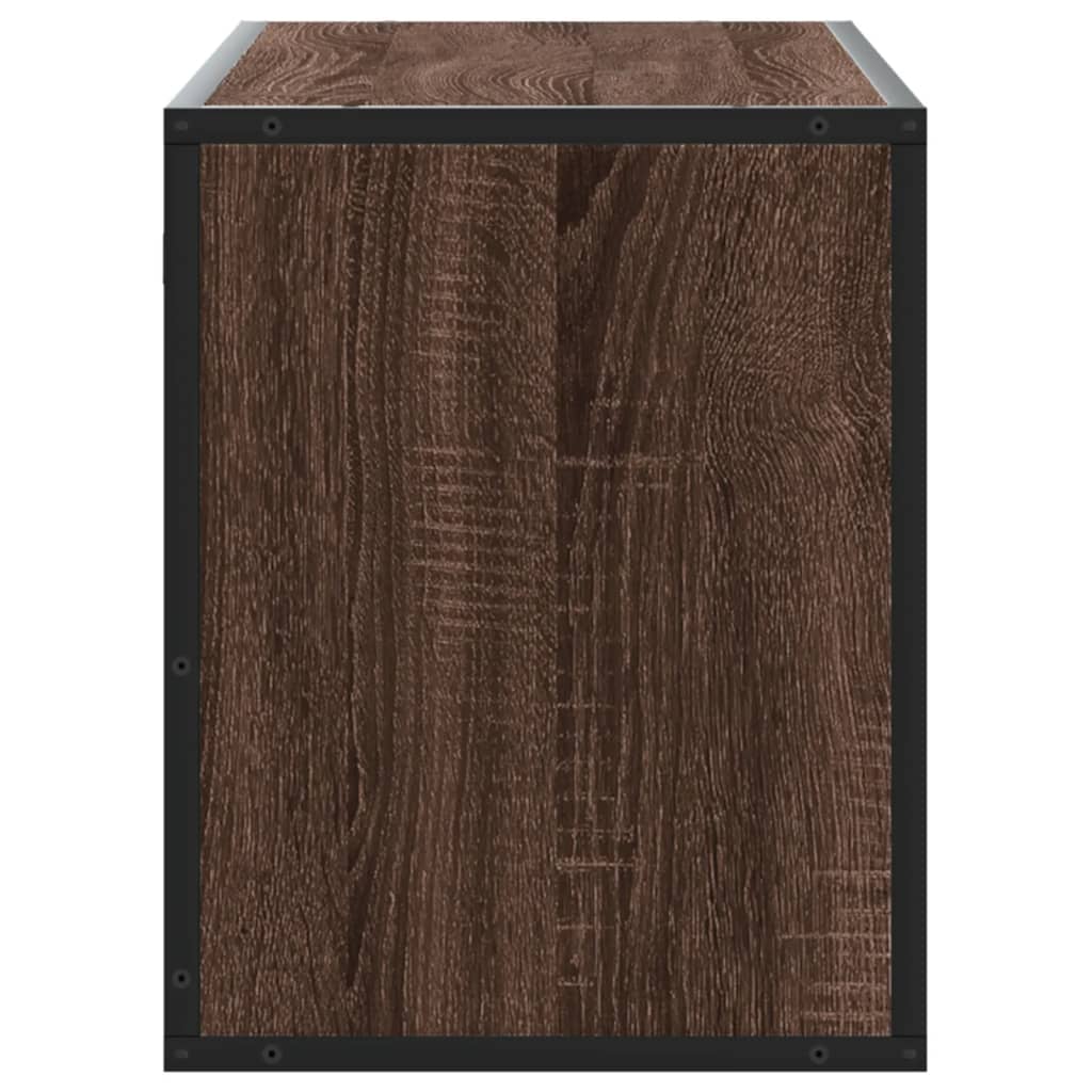 Tv-meubel 100x31x39,5 cm bewerkt hout metaal bruin eikenkleurig