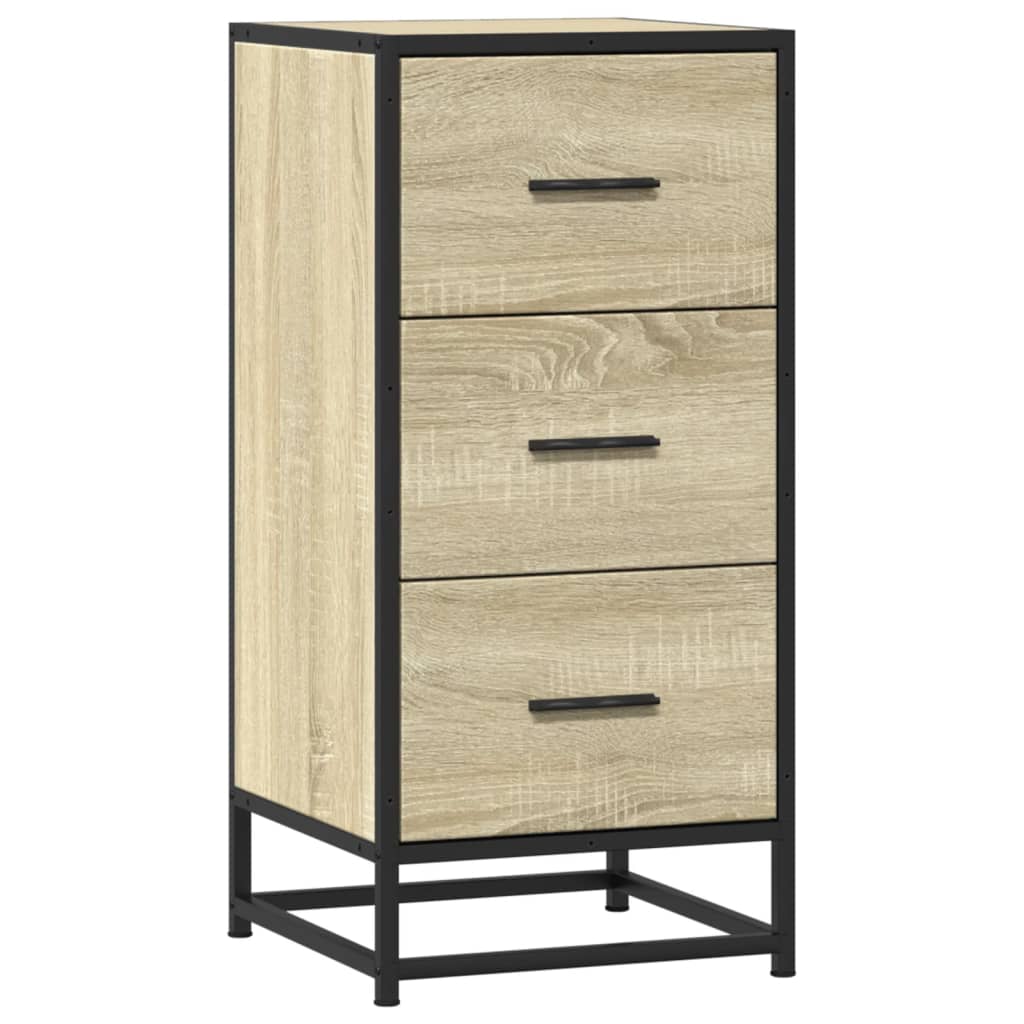 Dressoir 35,5x35x76 cm bewerkt hout en metaal sonoma eikenkleur