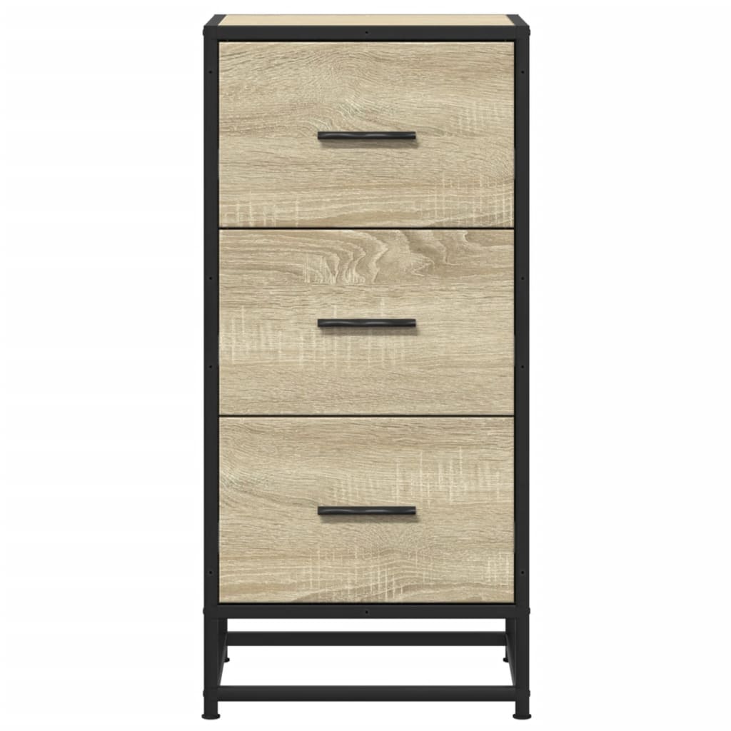 Dressoir 35,5x35x76 cm bewerkt hout en metaal sonoma eikenkleur