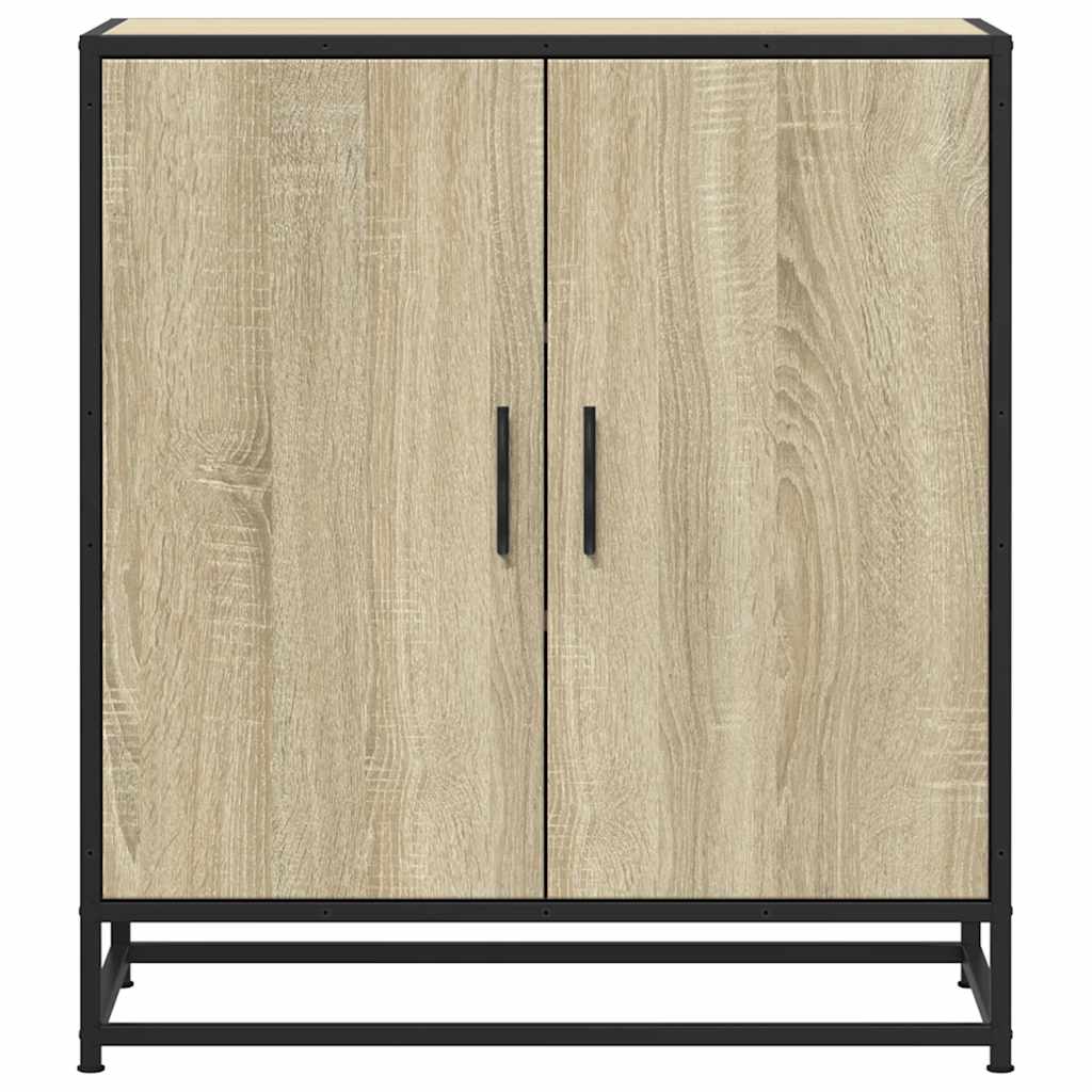 Dressoir 68x35x76 cm bewerkt hout en metaal sonoma eikenkleur