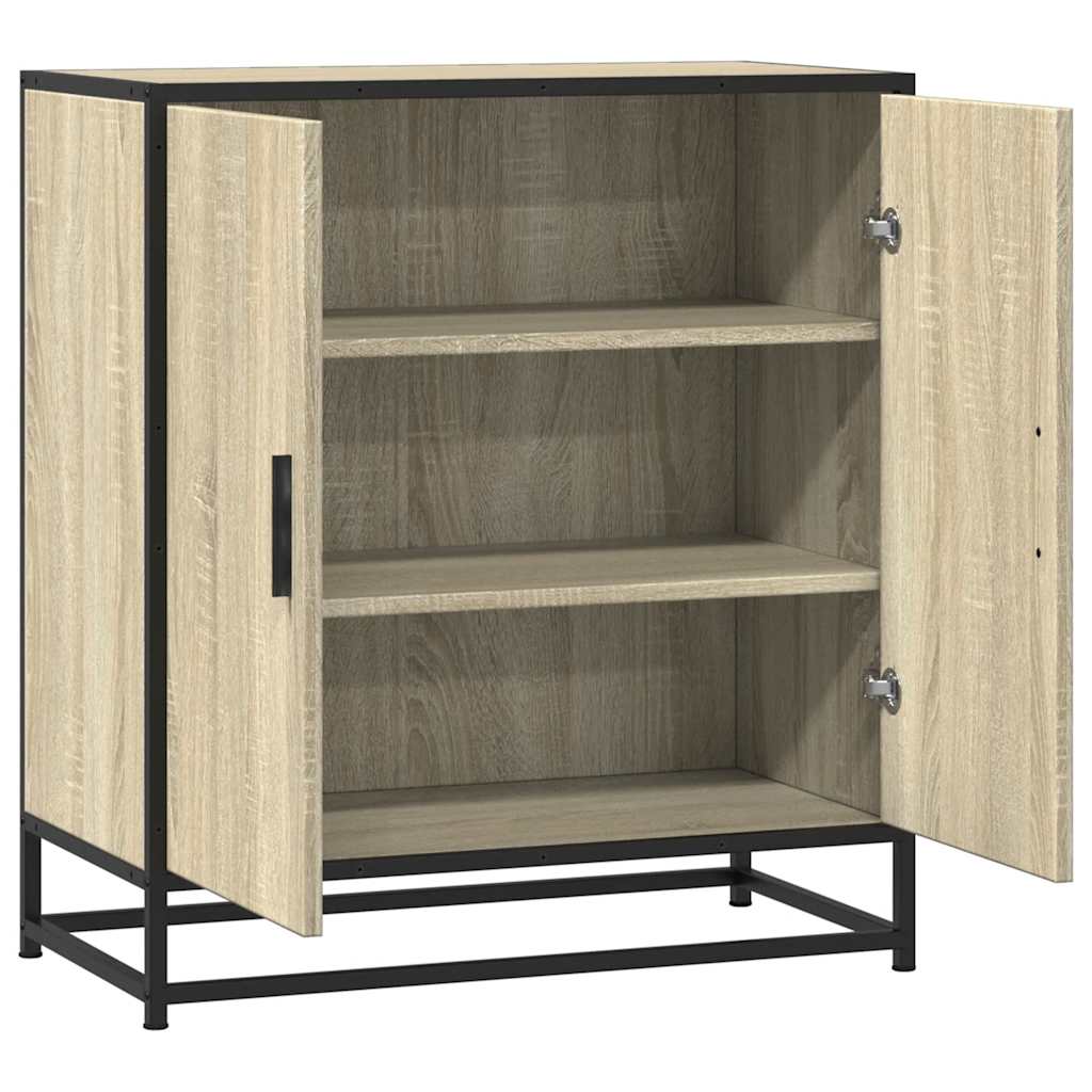 Dressoir 68x35x76 cm bewerkt hout en metaal sonoma eikenkleur