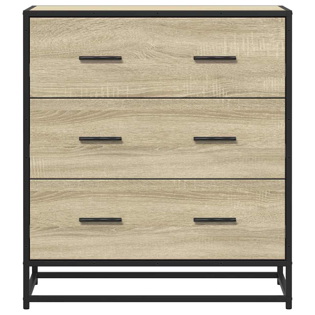 Dressoir 68x35x76 cm bewerkt hout en metaal sonoma eikenkleur