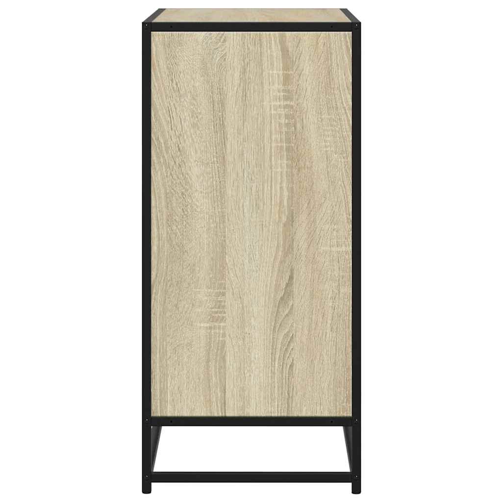 Dressoir 68x35x76 cm bewerkt hout en metaal sonoma eikenkleur