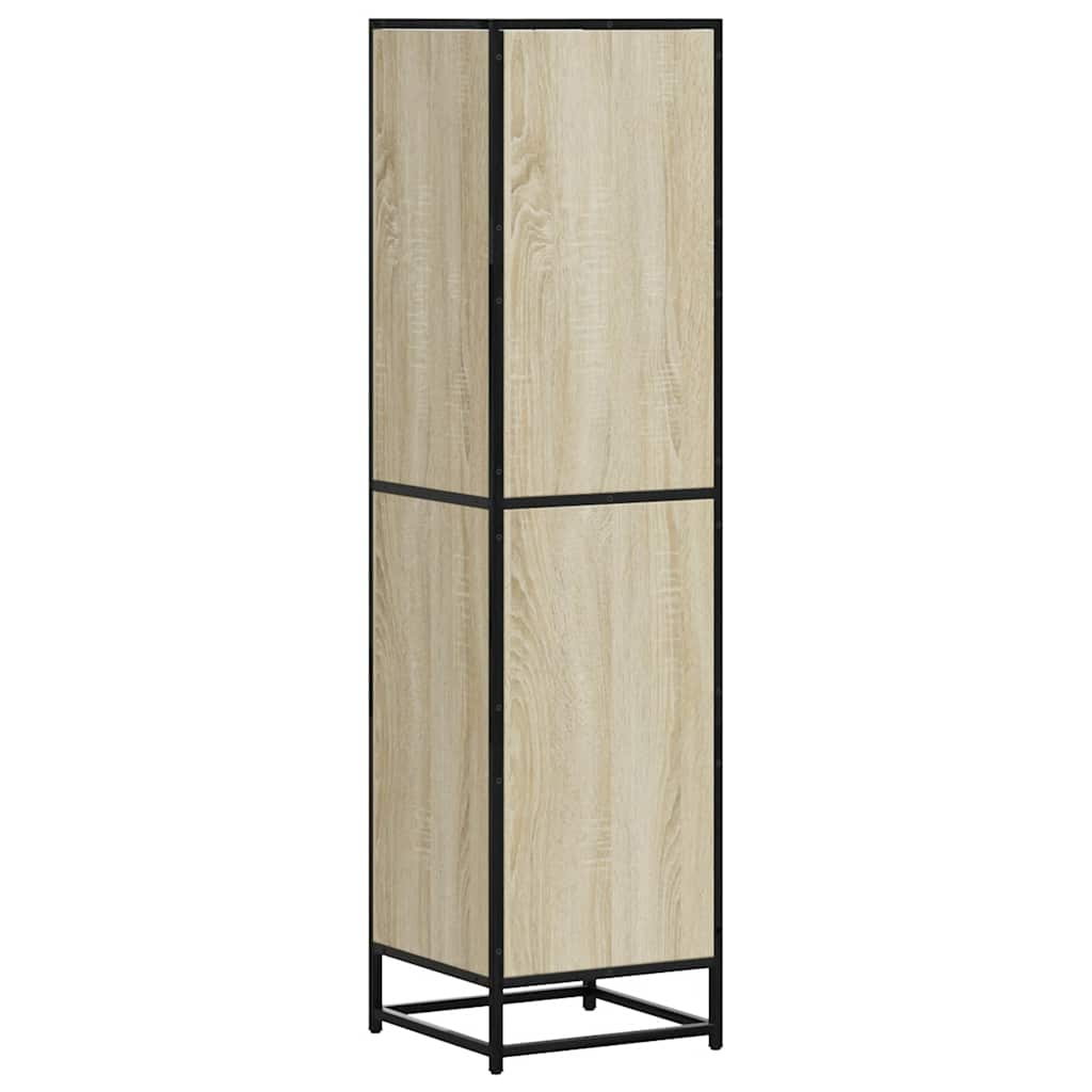 Hoge kast 35,5x35x139 cm bewerkt hout en metaal sonoma eiken