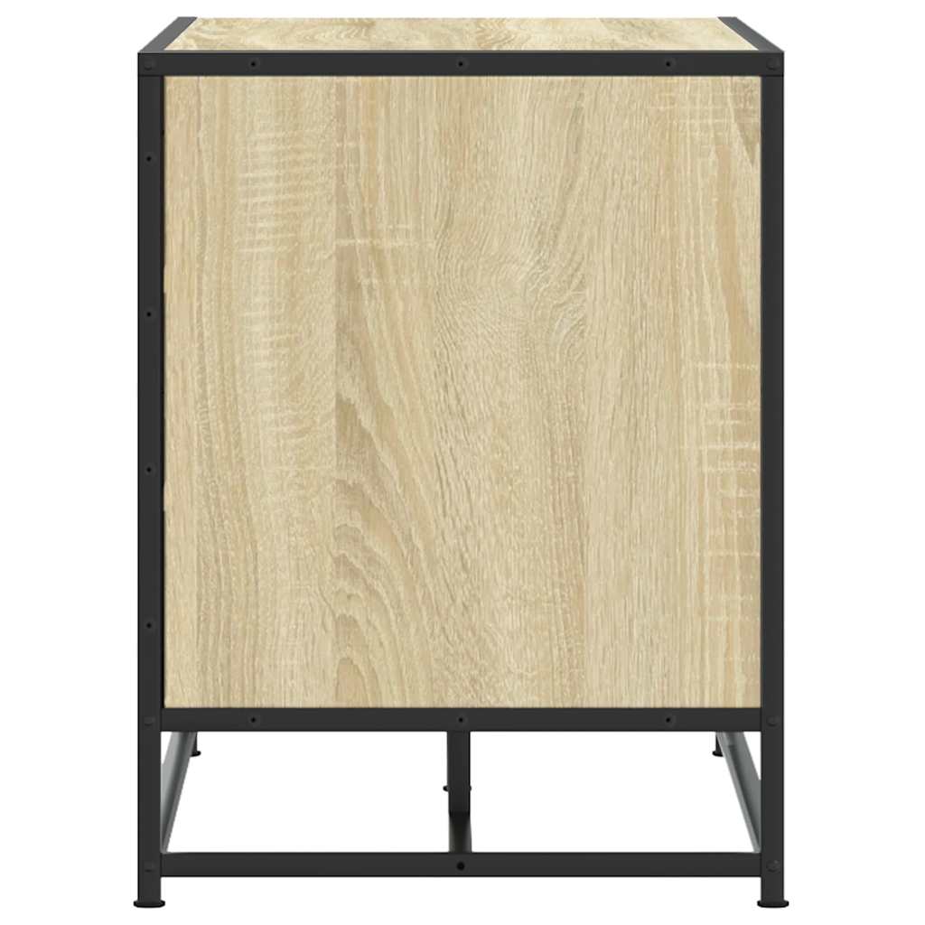 Schoenenbank 80x40x53,5 cm bewerkt hout en metaal sonoma eiken