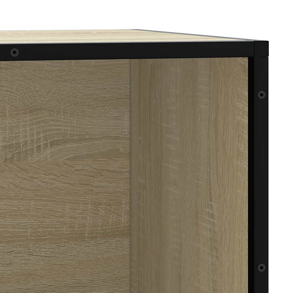 Schoenenbank 80x40x53,5 cm bewerkt hout en metaal sonoma eiken