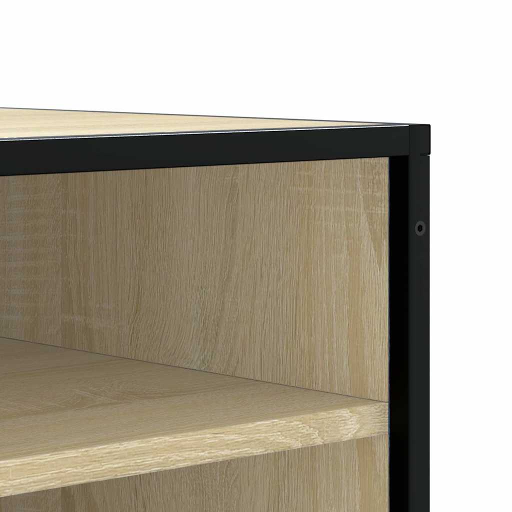 Schoenenbank 84x40x53,5 cm bewerkt hout en metaal sonoma eiken