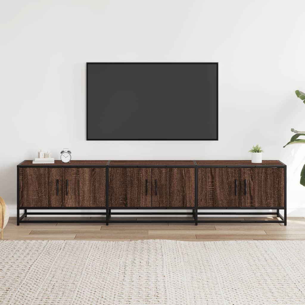 Tv-meubel 180x35x41 cm bewerkt hout bruin eikenkleurig