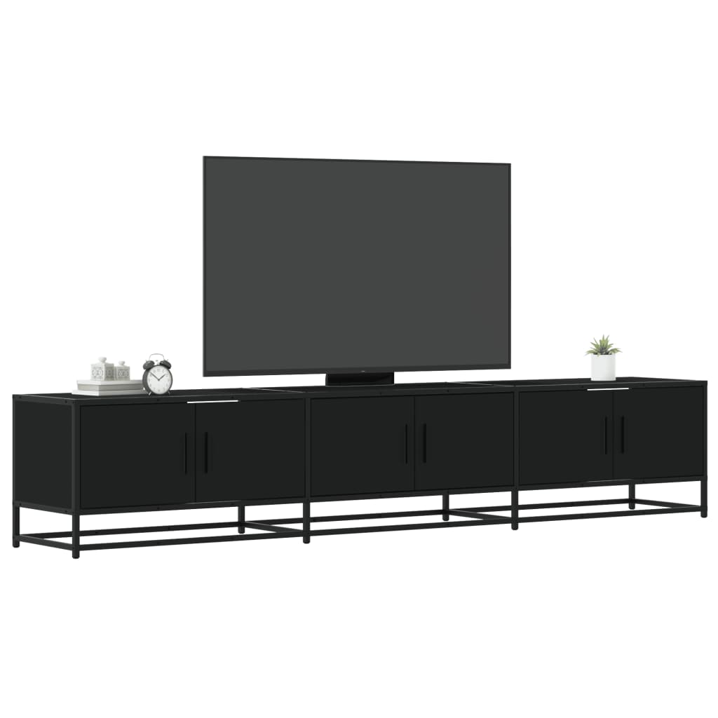 Tv-meubel 210x35x41 cm bewerkt hout zwart