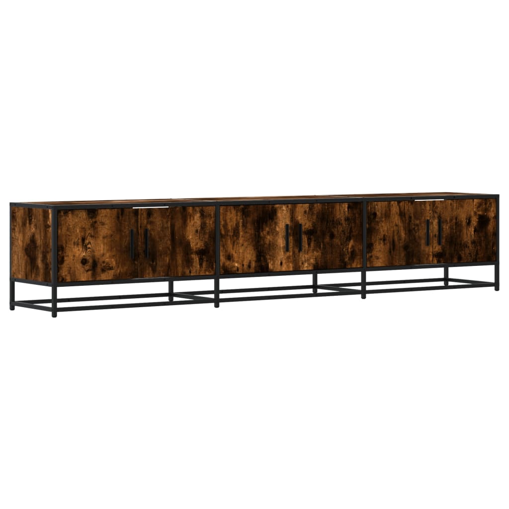 Tv-meubel 210x35x41 cm bewerkt hout gerookt eikenkleurig