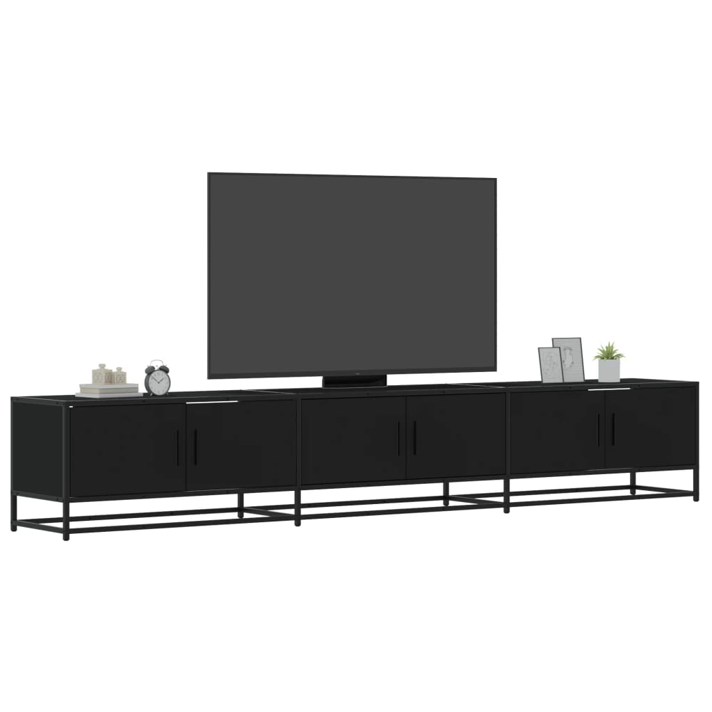 Tv-meubel 240x35x41 cm bewerkt hout zwart