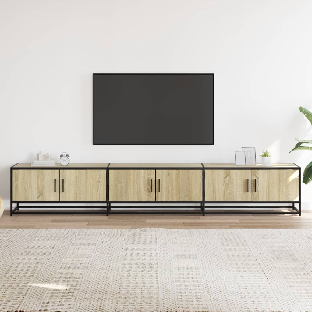 Tv-meubel 240x35x41 cm bewerkt hout sonoma eikenkleurig