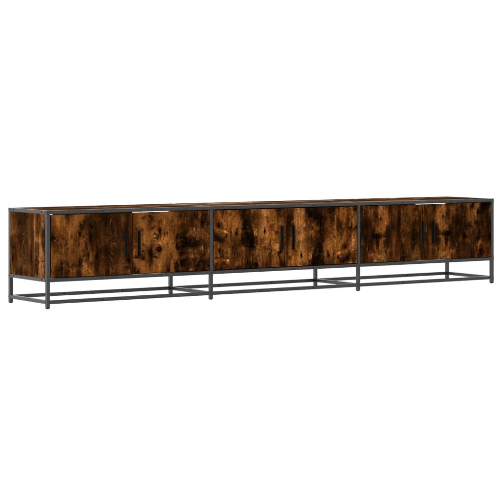 Tv-meubel 240x35x41 cm bewerkt hout gerookt eikenkleurig