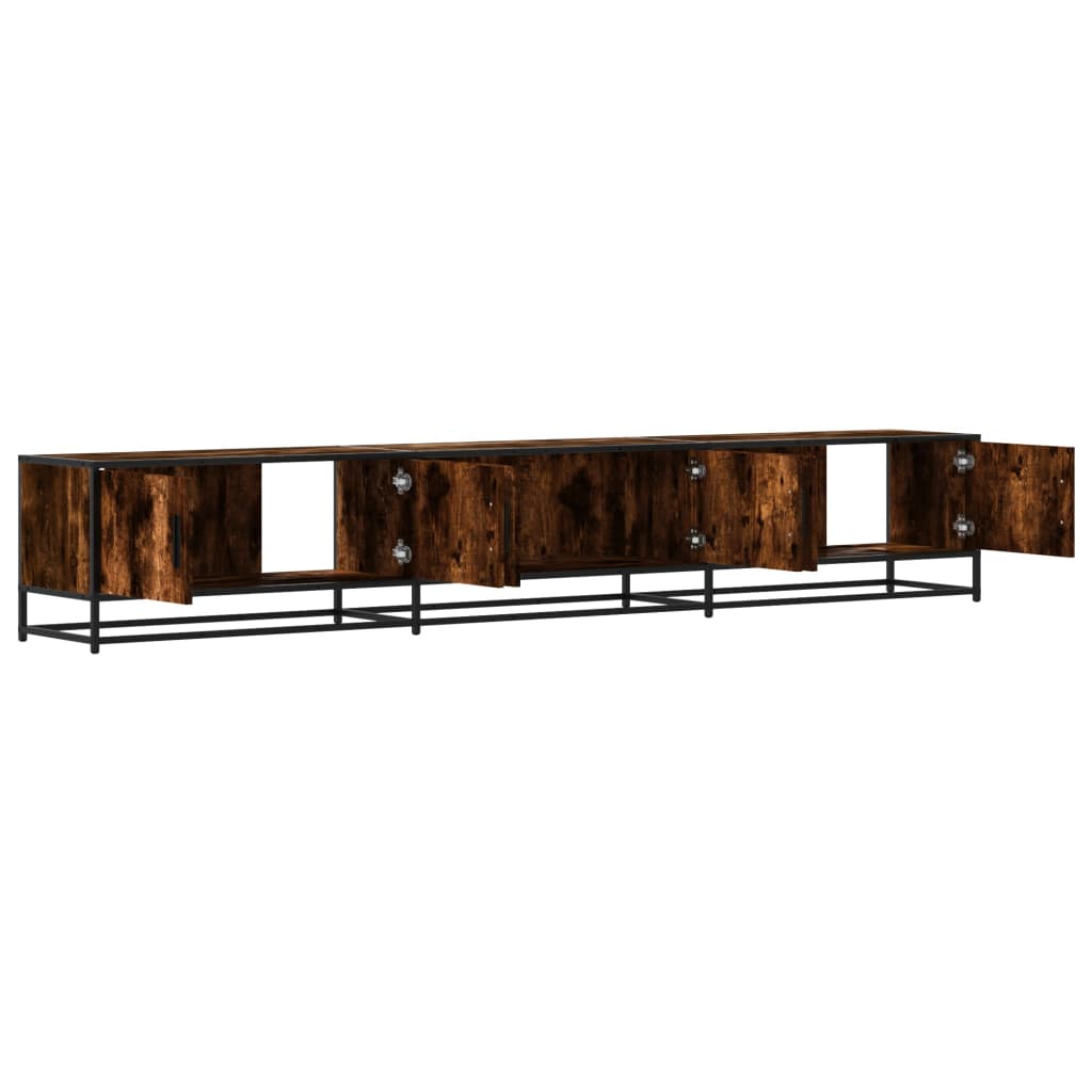 Tv-meubel 240x35x41 cm bewerkt hout gerookt eikenkleurig