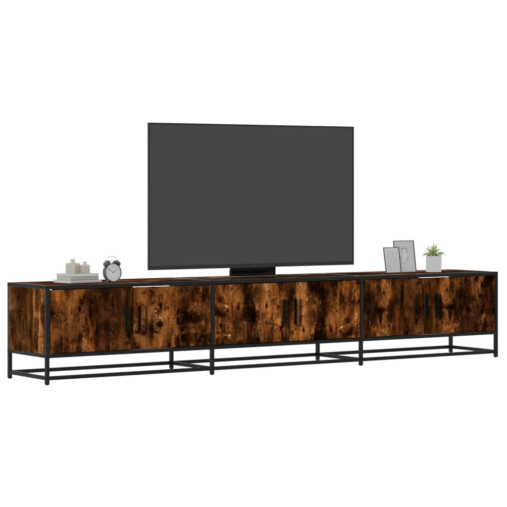 Tv-meubel 240x35x41 cm bewerkt hout gerookt eikenkleurig