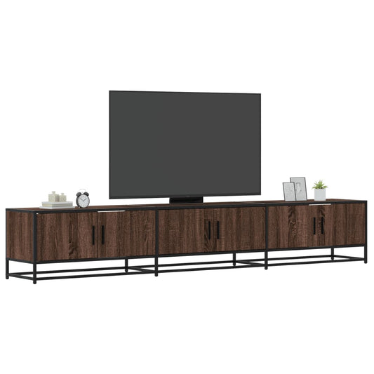 Tv-meubel 240x35x41 cm bewerkt hout bruin eikenkleurig