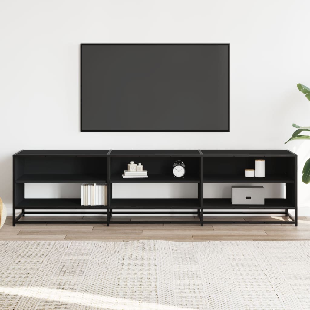 Tv-meubel 180x40x46 cm bewerkt hout zwart