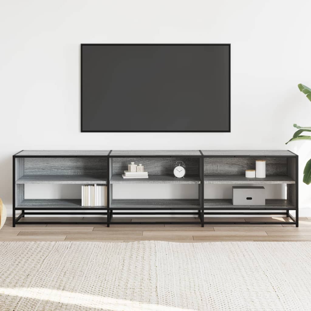 Tv-meubel 180x40x46 cm bewerkt hout grijs sonoma eikenkleurig