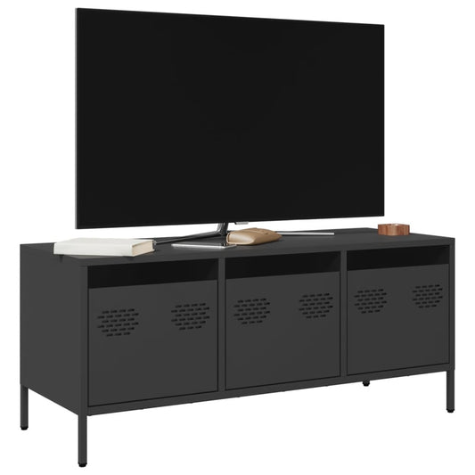 Tv-meubel 101,5x39x43,5 cm koudgewalst staal zwart