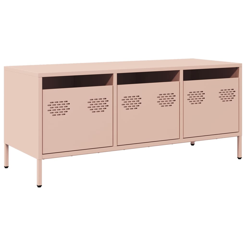 Tv-meubel 101,5x39x43,5 cm koudgewalst staal roze