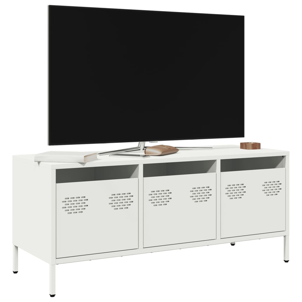 Tv-meubel 101,5x39x43,5 cm koudgewalst staal wit