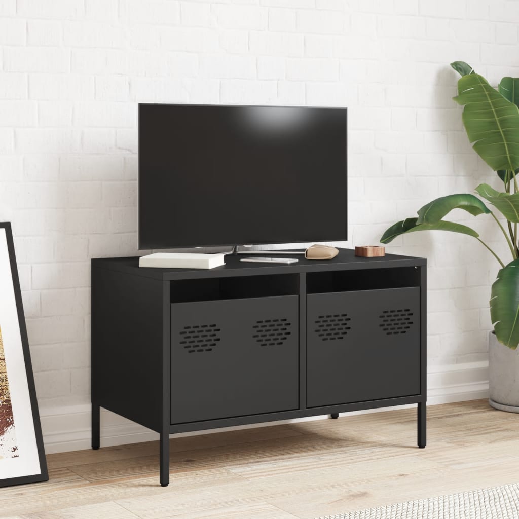 Tv-meubel 68x39x43,5 cm koudgewalst staal zwart