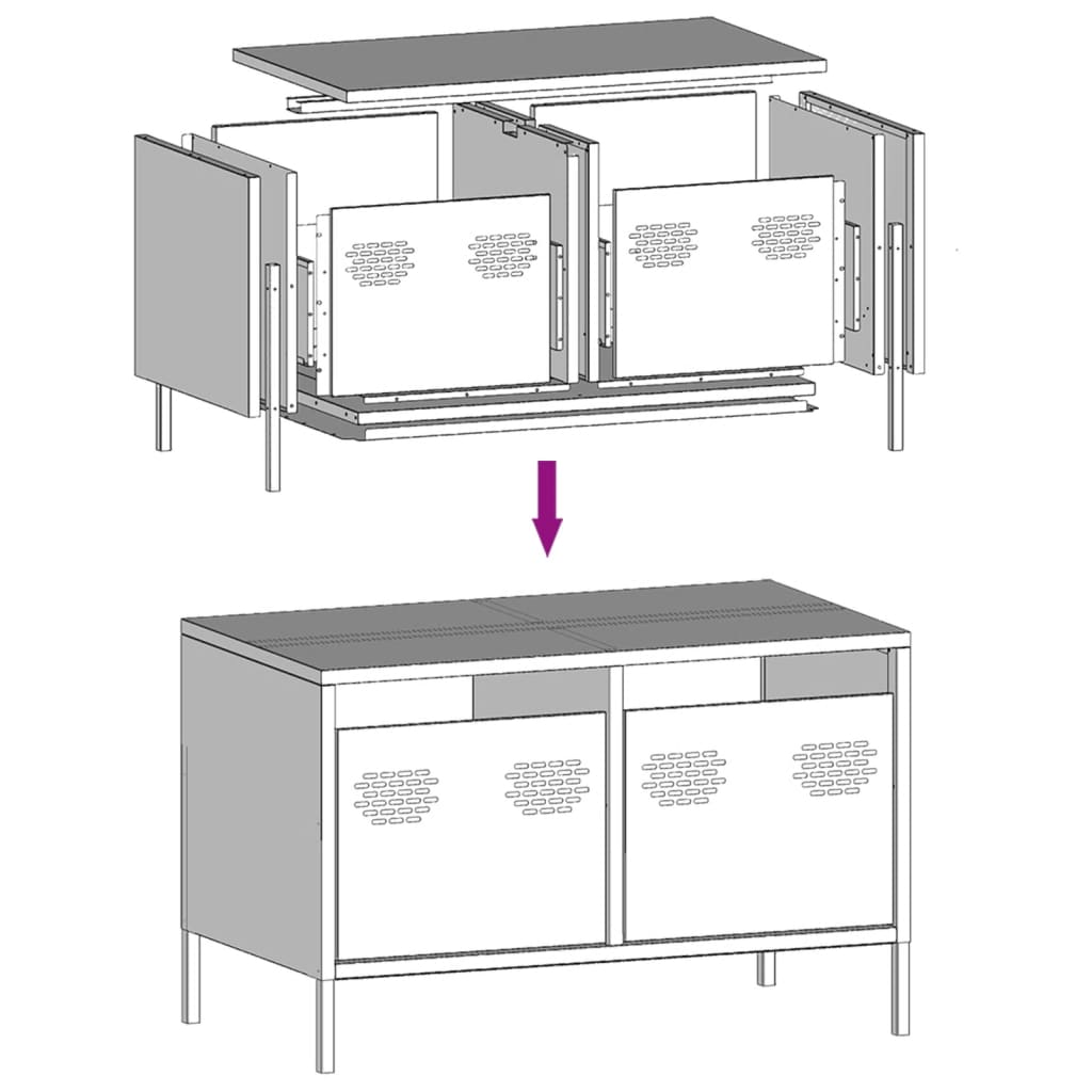 Tv-meubel 68x39x43,5 cm koudgewalst staal zwart