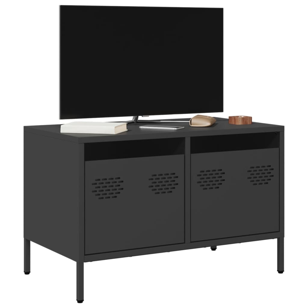 Tv-meubel 68x39x43,5 cm koudgewalst staal zwart