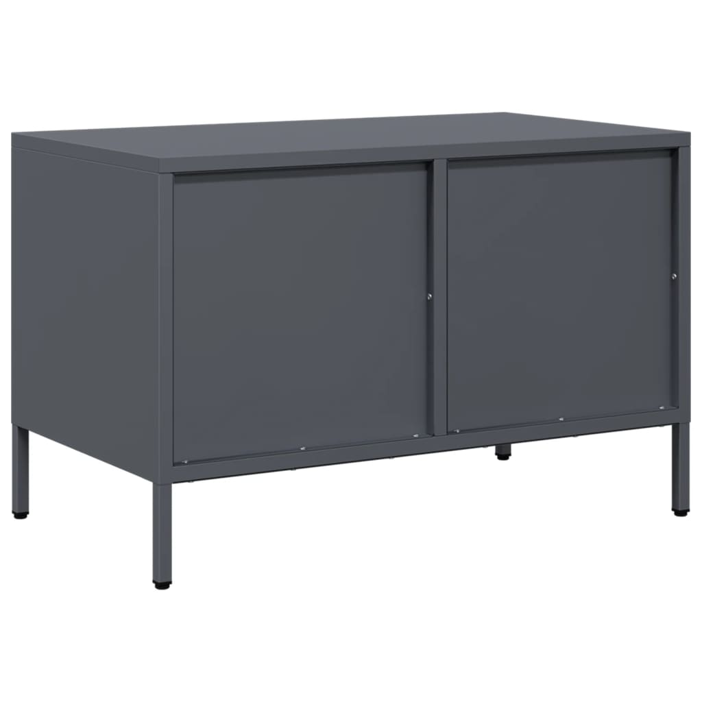 Tv-meubel 68x39x43,5 cm koudgewalst staal antracietkleurig