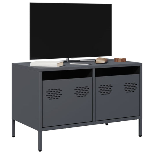 Tv-meubel 68x39x43,5 cm koudgewalst staal antracietkleurig